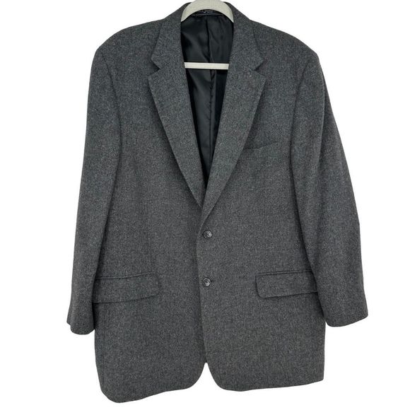 The Cambridge Collection 100% Camel Hair Mens Sport Coat Two Button 46L Grey - Picture 1 of 10